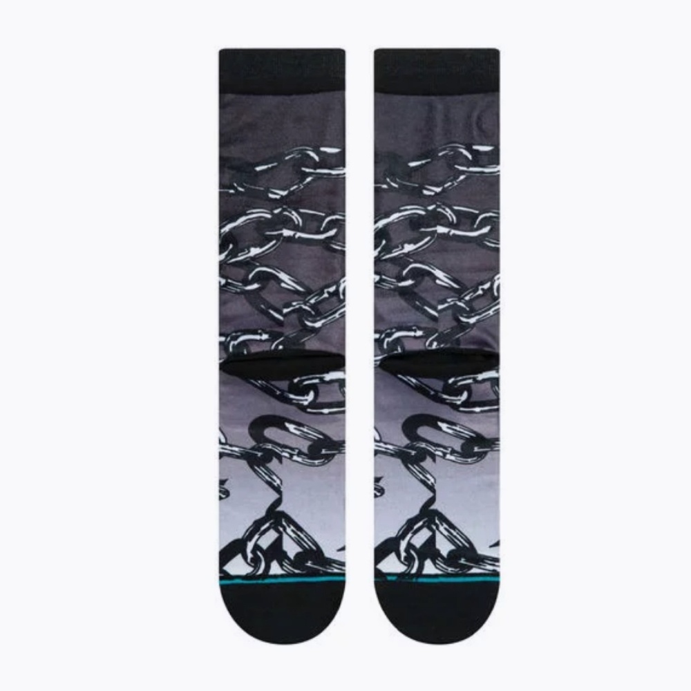 NEW Stance | Mens Dan Smith tattoo socks crew height chain print L 9-12 - Picture 3 of 5